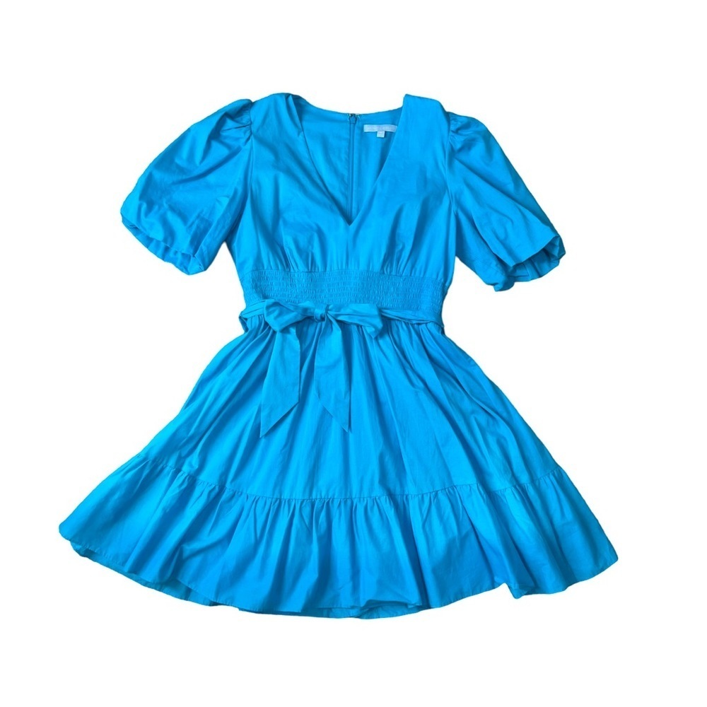 ANTONIO MELANI Bright Blue Mini Dress with Tie Waist